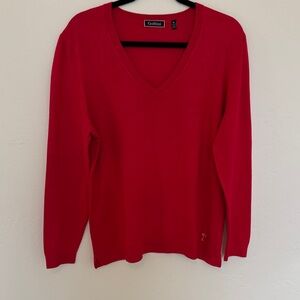Golftini Women's Classic Red V-Neck Sweater
